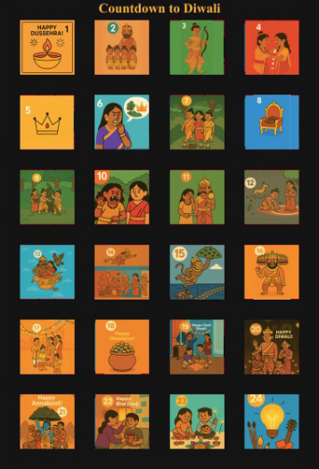 Diwali Advent Calendar; Countdown to Diwali; Unique Diwali Gift Idea; 