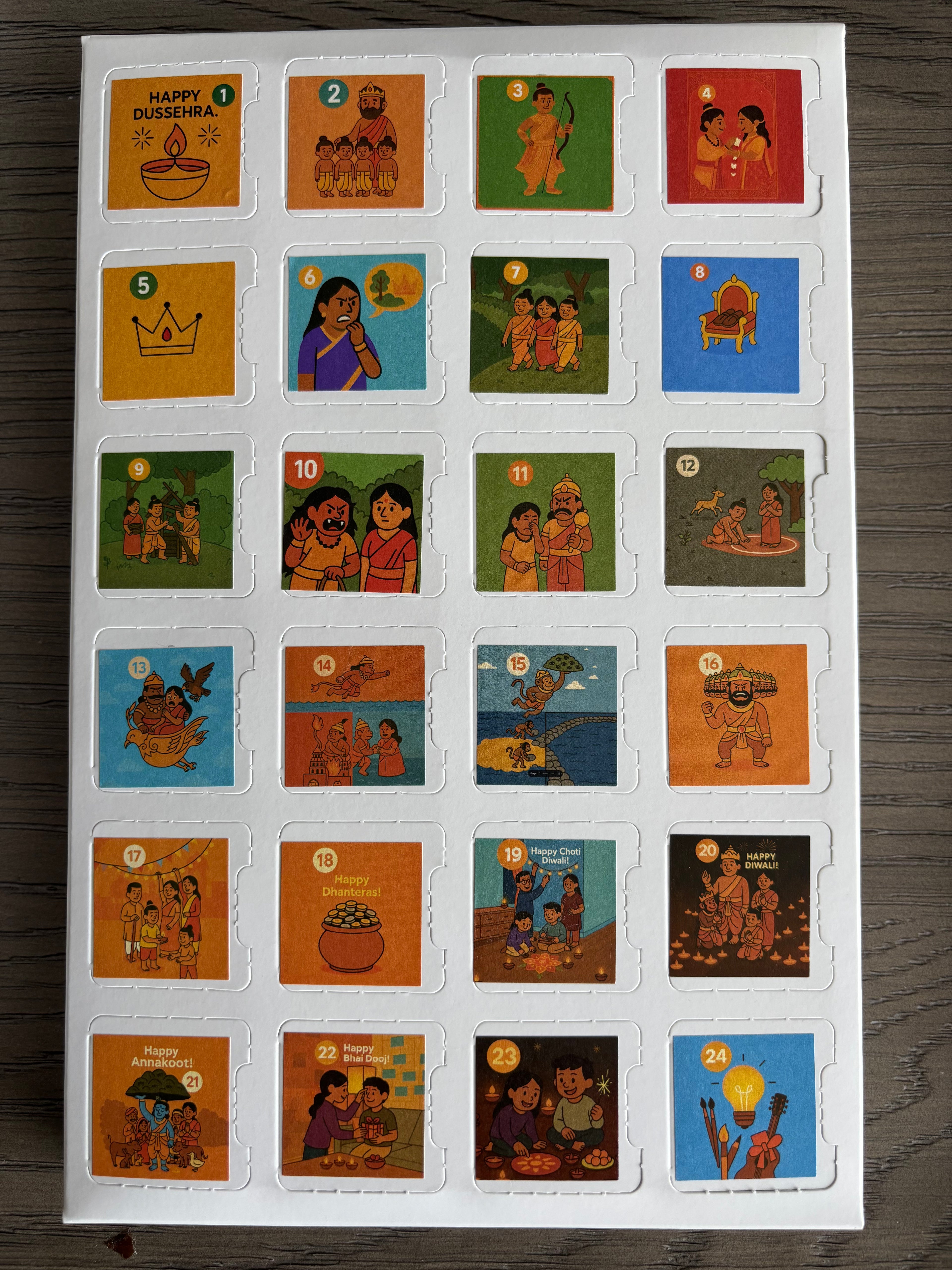 Countdown to Diwali™  Calendar: Fill-Your-Own Treats w/Story Cards